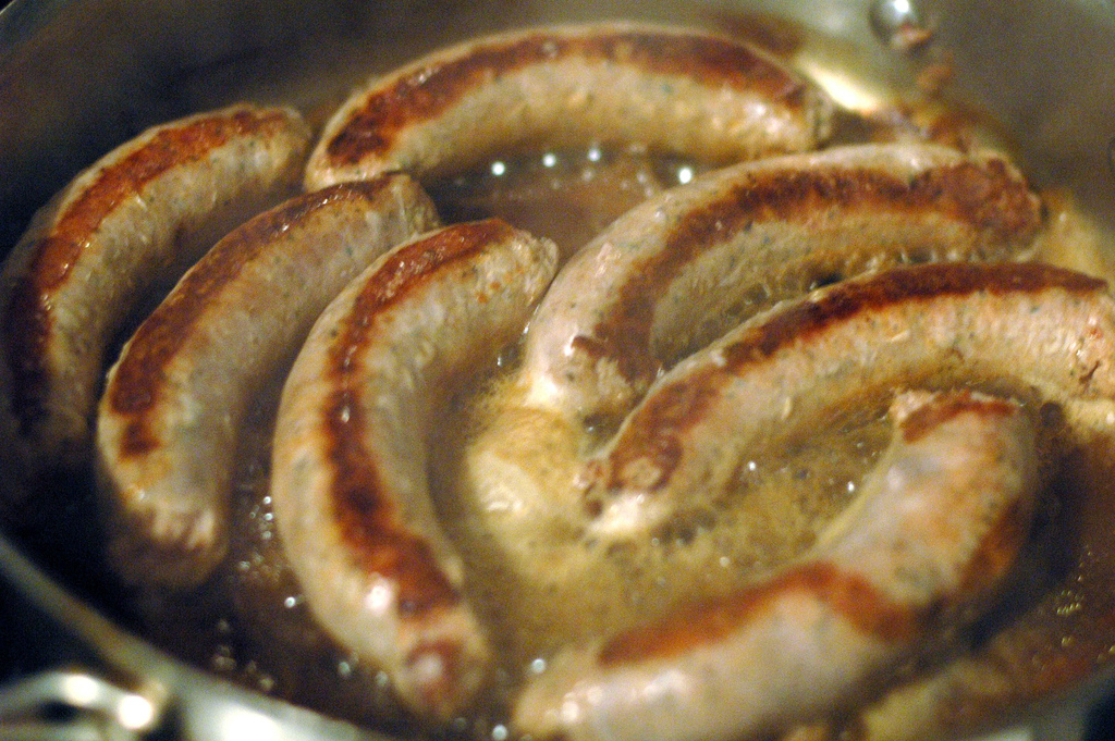 Italian Sausage Braising in Beer