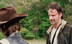 Rick, Carl, Michonne